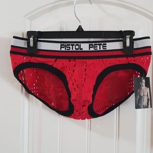 Pistol Pete Red Mesh Brief